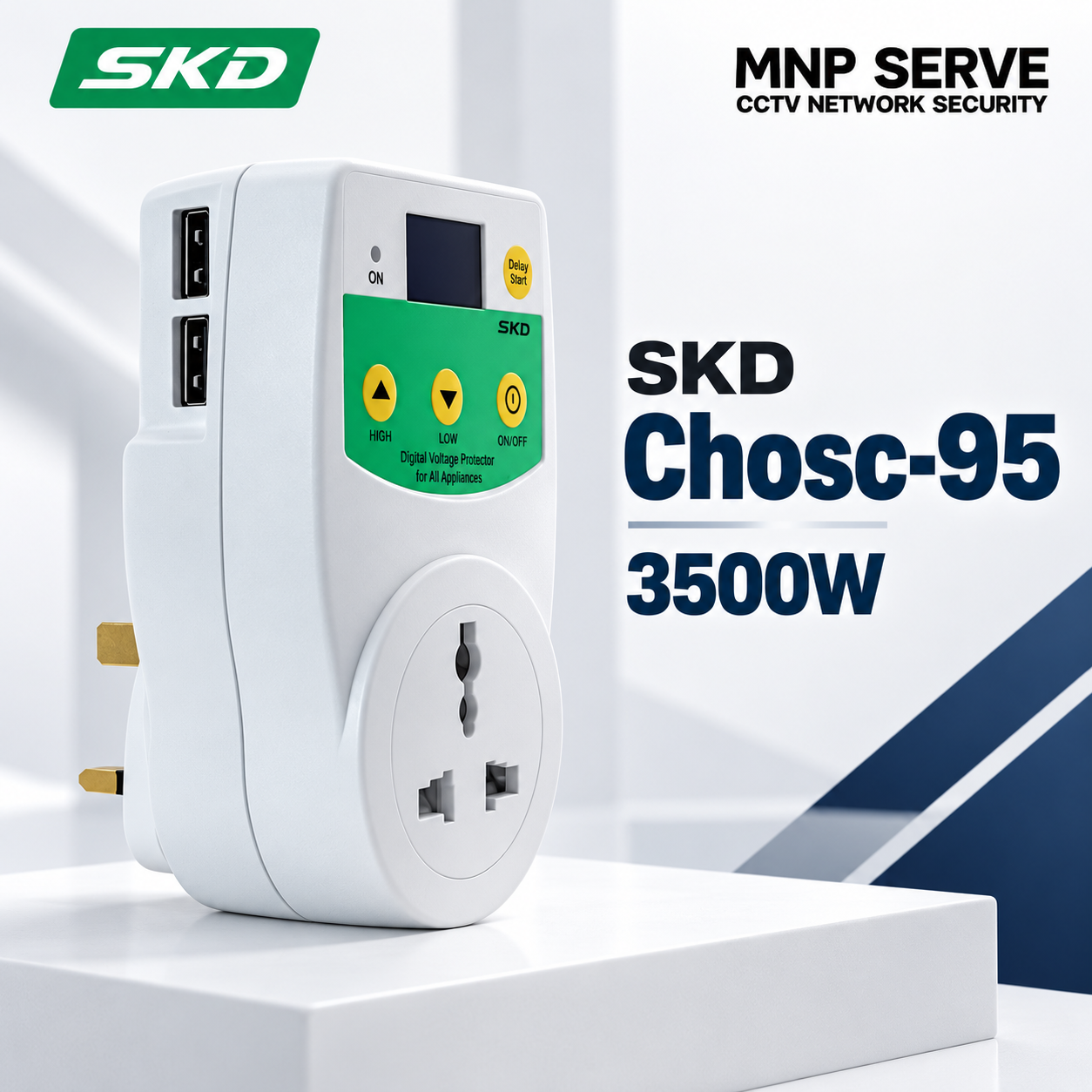 ปลั๊กป้องกันแรงดันไฟฟ้า SKD รุ่น CHOSC-95 ขนาด 3500W 1